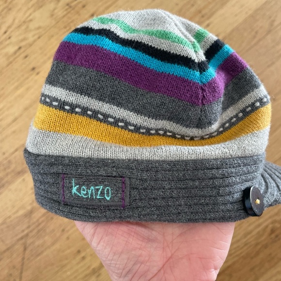 Kenzo Cozy Gray and Mustard Knit cap sz 3T - Picture 1 of 8